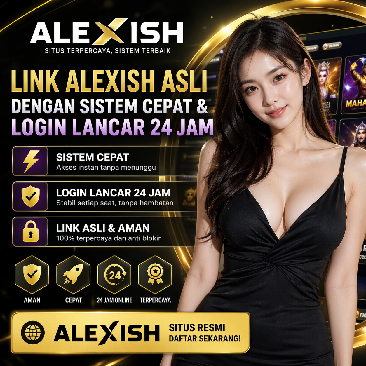 ALEXISH : Link ALEXISH Asli dengan Sistem Cepat & Login Lancar 24 Jam